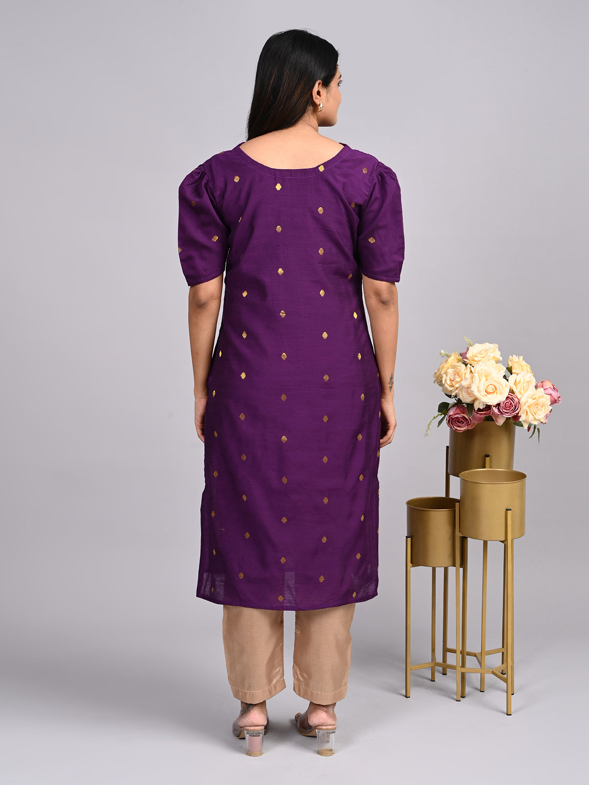 Purple Raw Silk 3-Piece Set | Elegant Traditional Outfit with Subtle Sheen (Copy)