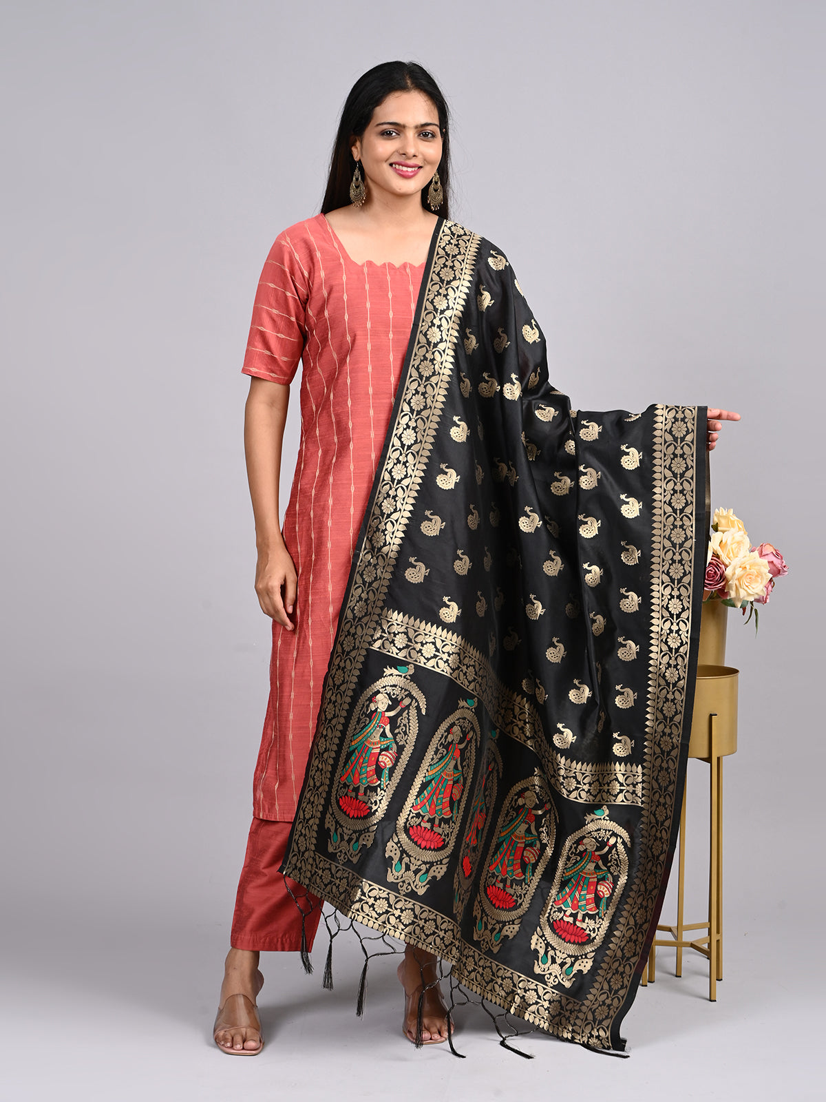 Raw Silk 3pc Set – Traditional & Casual Wear -  Onion Pink