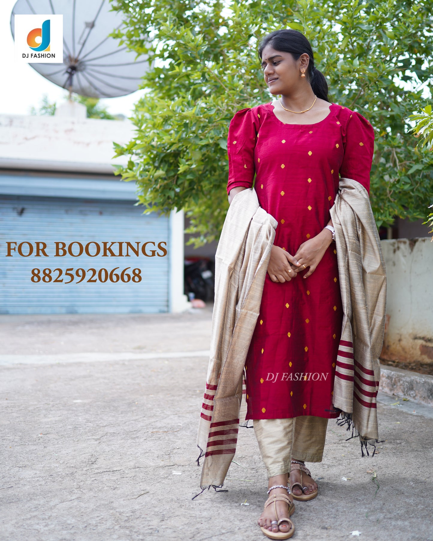 Trendy Raw Silk 3-Piece Kurthi Set with Dupatta (Red)