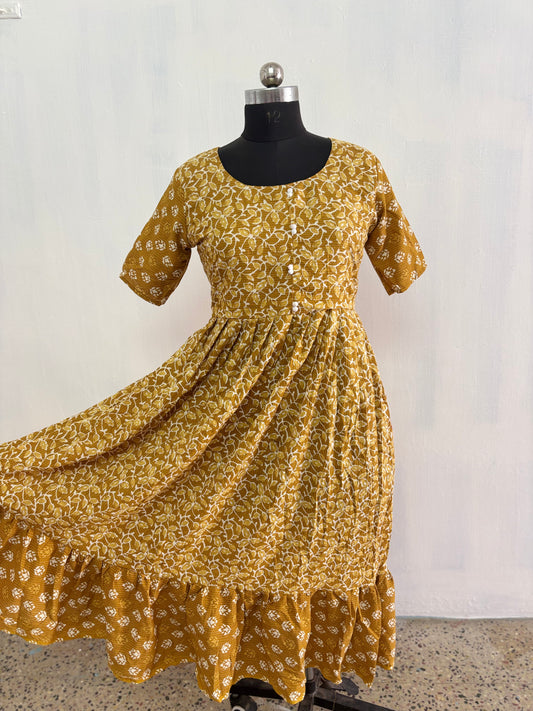 Pure Jaipur Cotton Printed 2-Tier Maxi – Comfortable & Stylish Everyday Wear