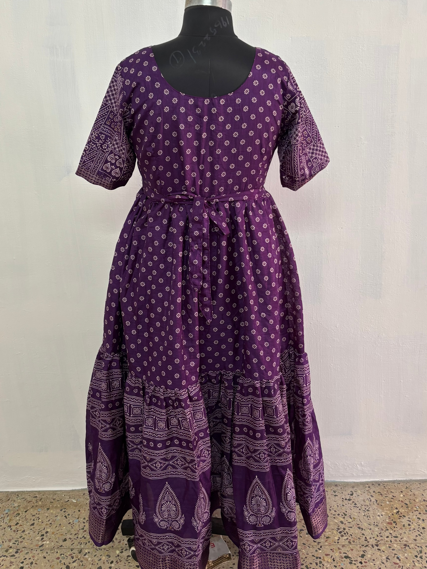 Semi Dola Silk 2-Tier Maxi with Adjustable Waist