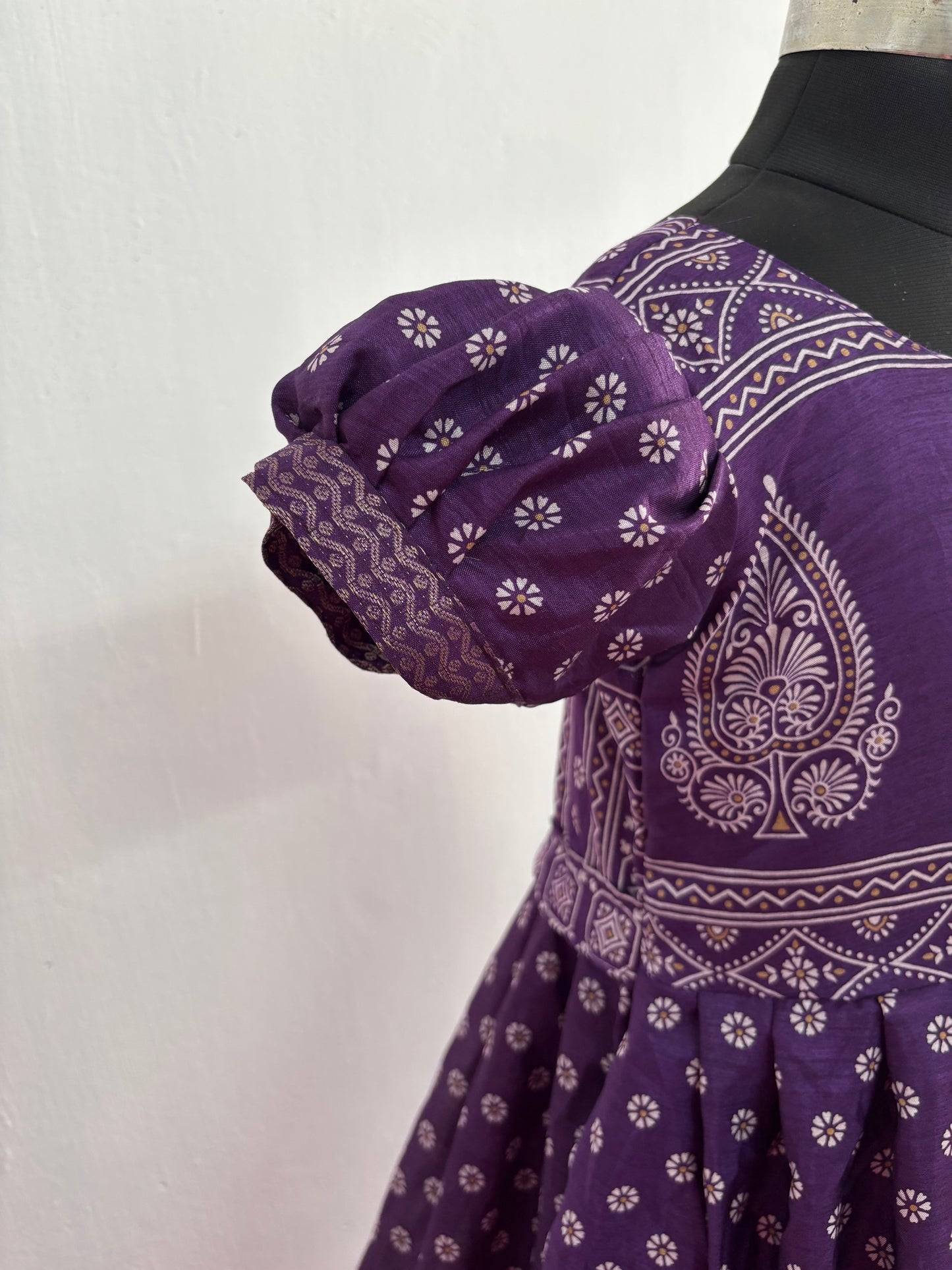 ethnic pink tissue gown for kids