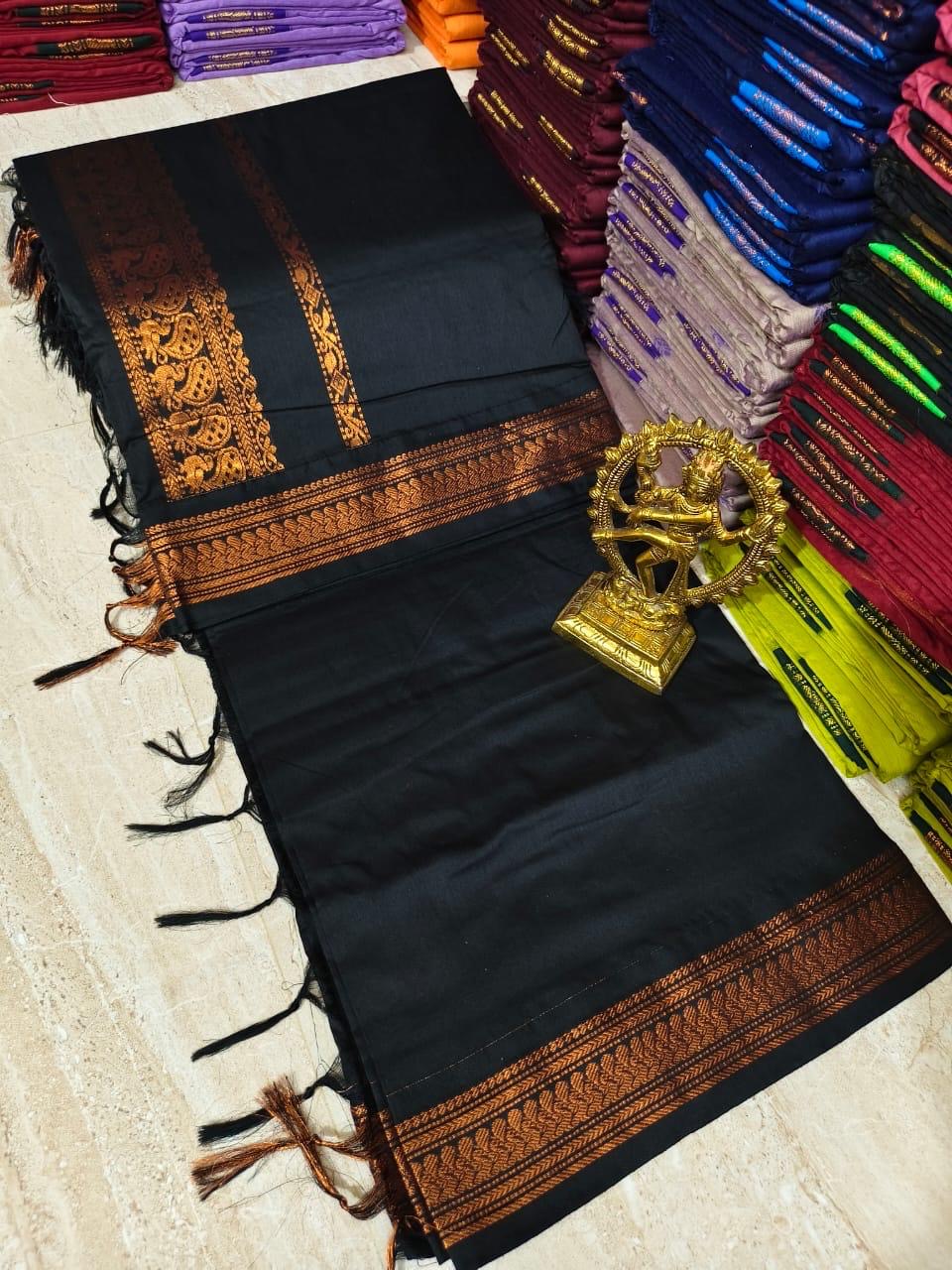 Kalyani Cotton Black Saree