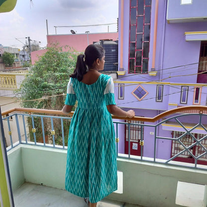 Handcrafted Ikkat Cotton Maxi