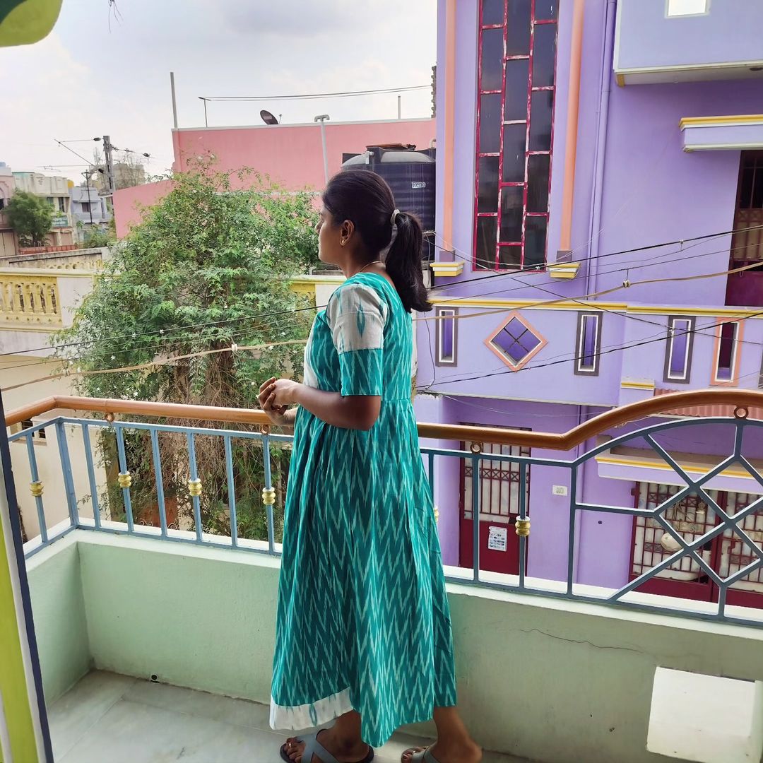 Handcrafted Ikkat Cotton Maxi