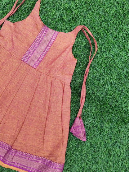 Mangalagiri Cotton Infant Frock – With Traditional Border