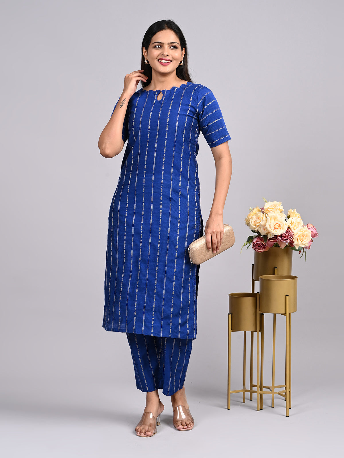 Raw silk Kurtis 3 pcs set