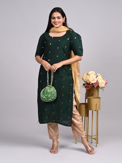 Raw silk Kurtis 3 pcs set pink colour