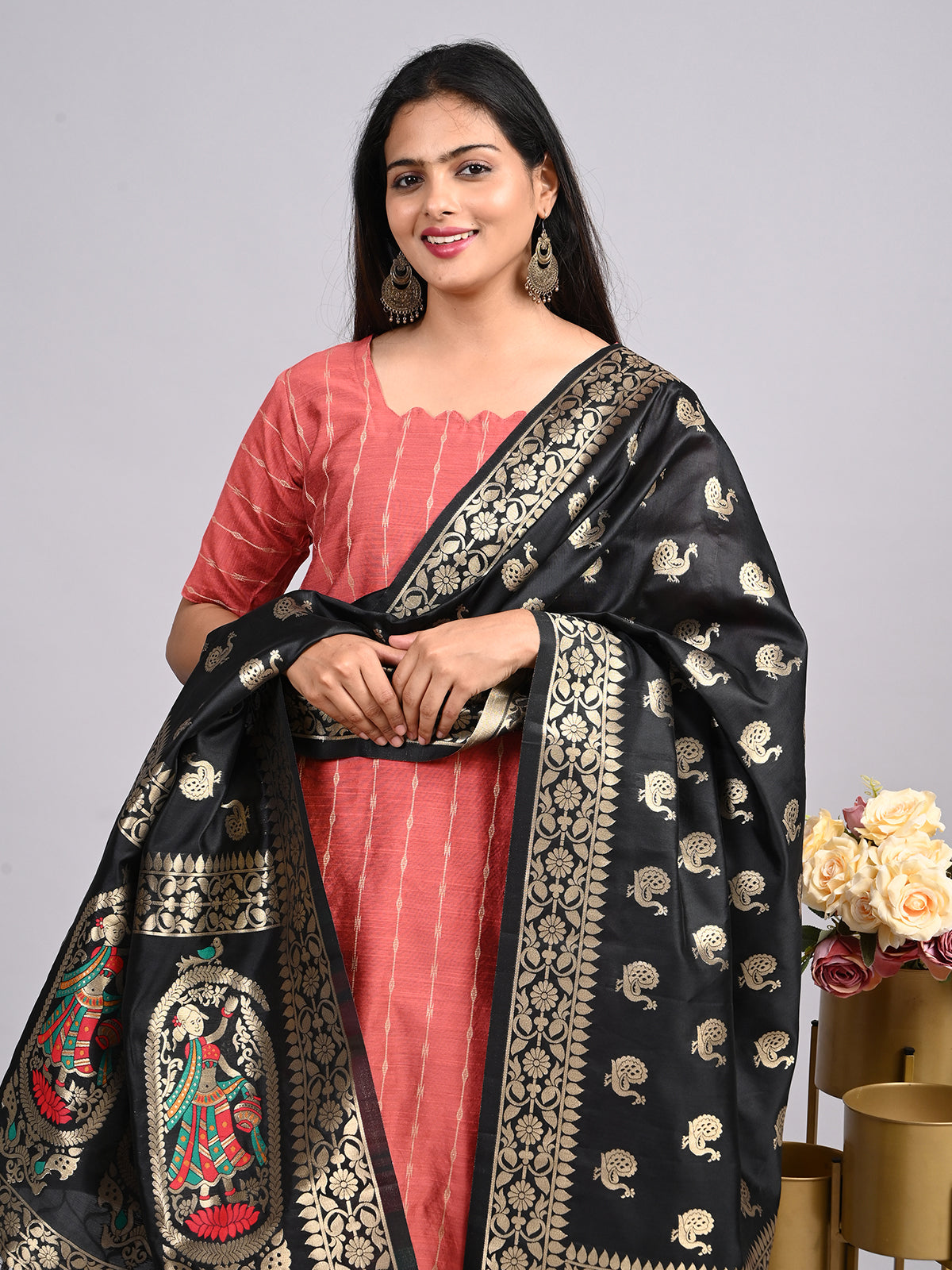 Raw Silk 3pc Set – Traditional & Casual Wear -  Onion Pink