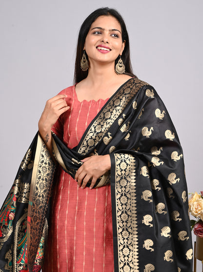 Raw Silk 3pc Set – Traditional & Casual Wear -  Onion Pink