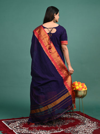 Narayanpet Zari Anarkali Top with Shawl