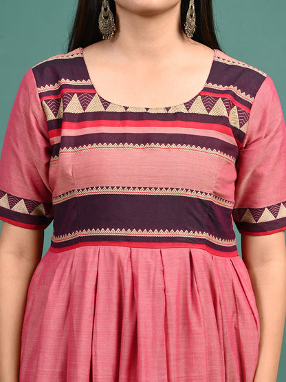 Narayanapet Cotton Gown with Dupatta Thead zari