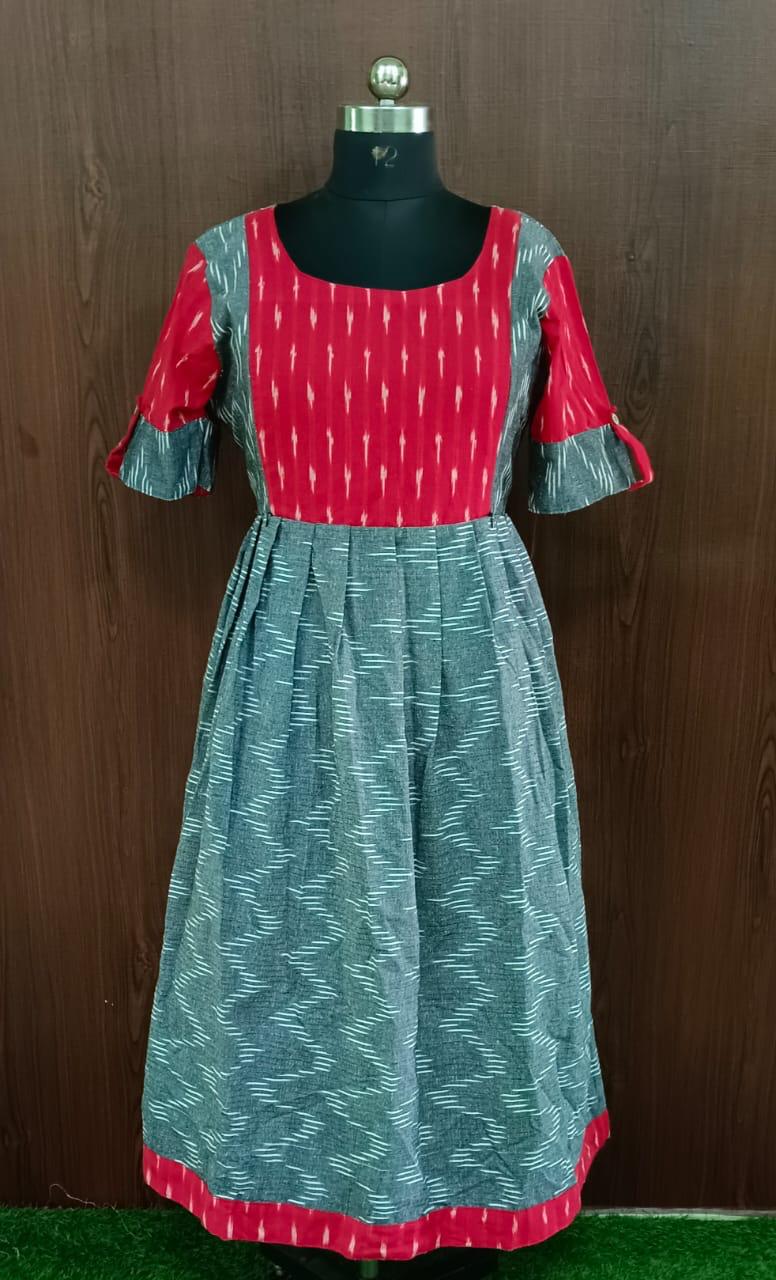 Handcrafted Ikkat Cotton Maxi