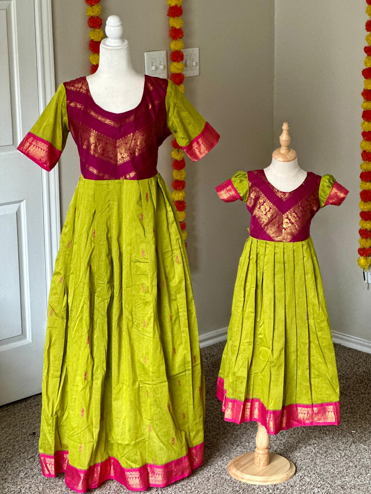 Kalyani Cotton Maxi Plated Gown with Shawl