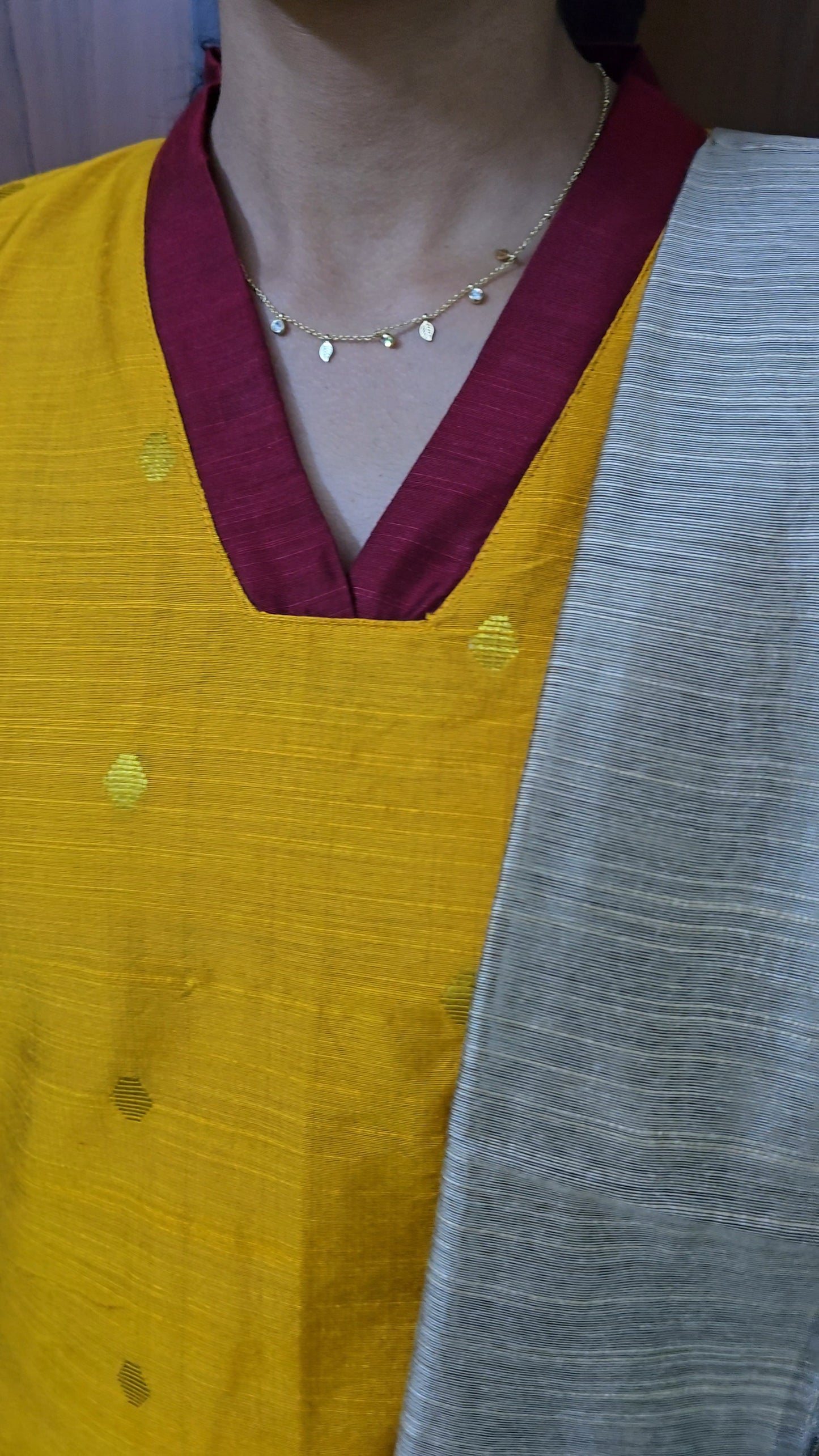 Trendy Raw Silk 3-Piece Kurthi Set with Dupatta (mustard)