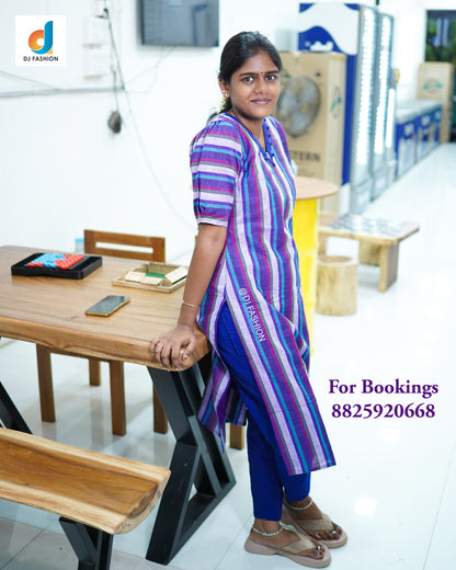 Blue Cotton Stripes 3 Piece Set