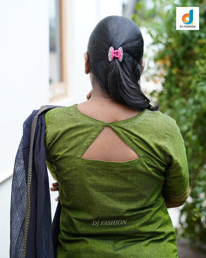 Traditional Mangalagiri Cotton Kurthi Set with Shawl