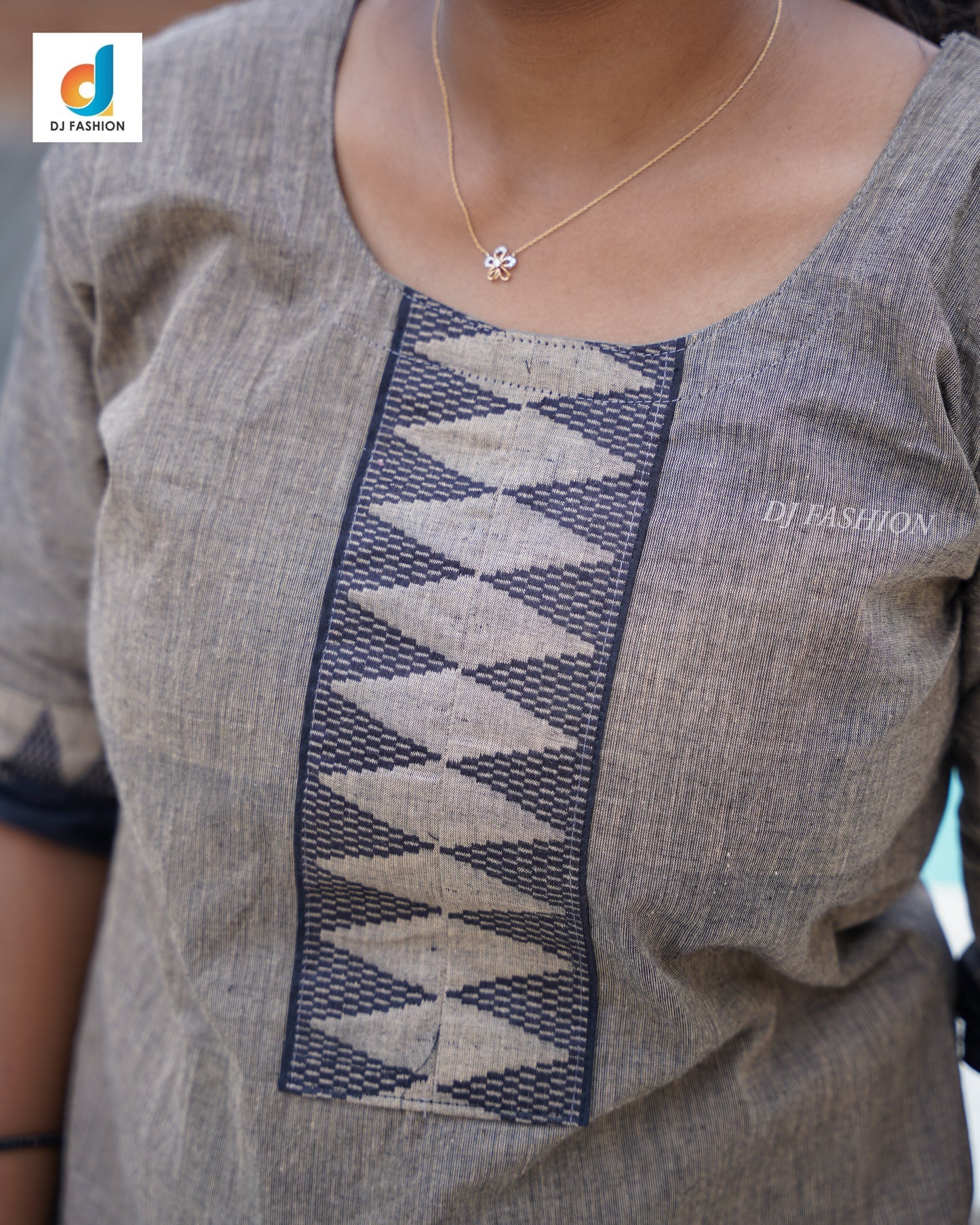 Handloom Soft Cotton 3-Piece Kurthi Set (Top with Lining)