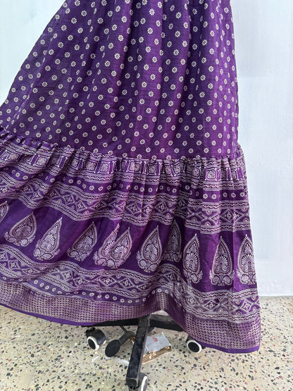 Semi Dola Silk 2-Tier Maxi with Adjustable Waist