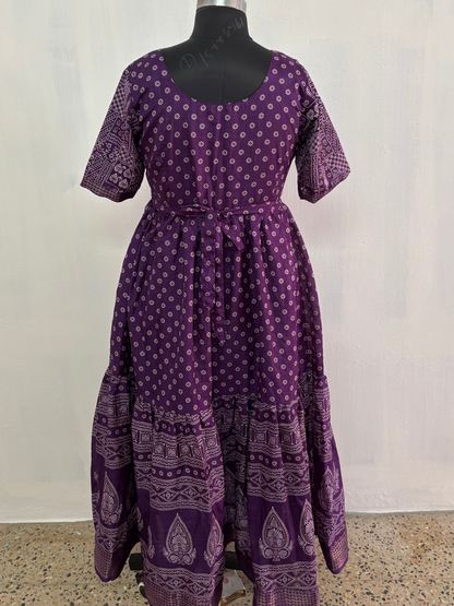 Semi Dola Silk 2-Tier Maxi with Adjustable Waist