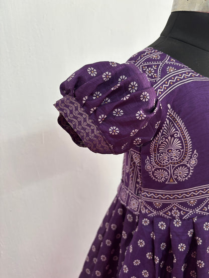 ethnic pink tissue gown for kids