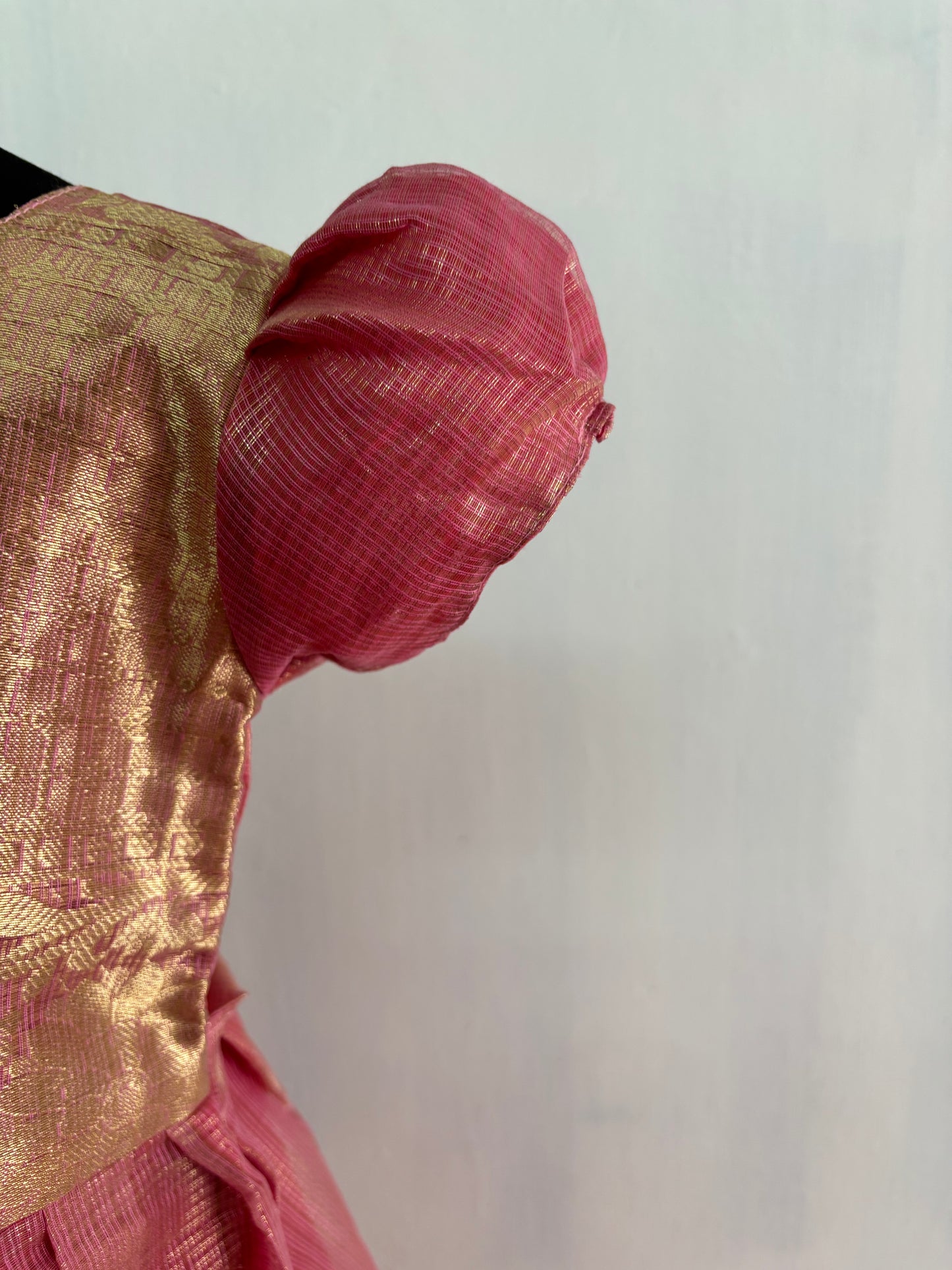 ethnic pink tissue gown for kids