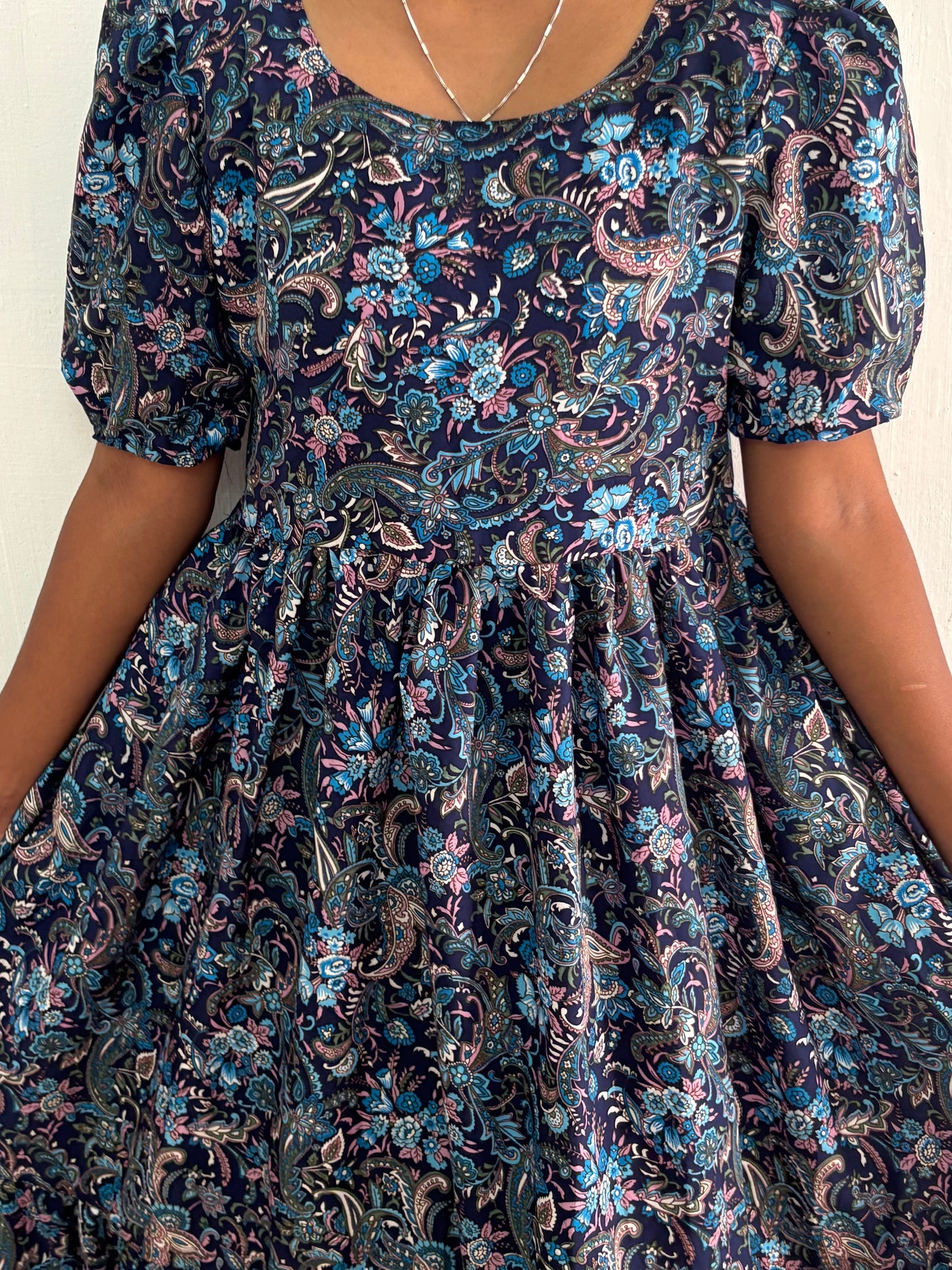 Daily Wear all over printed layer Casual Maxi Dress