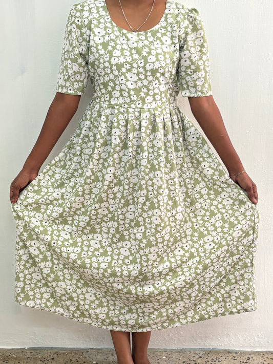 Crepe Fabric Casual Maxi | all over floral Print with Yoke Lining – Perfect for Daily Wear & Office Use