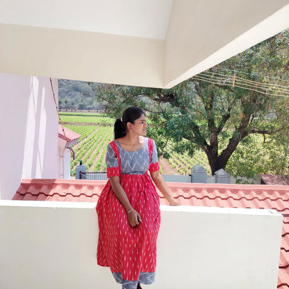 Handcrafted Ikkat Cotton Maxi