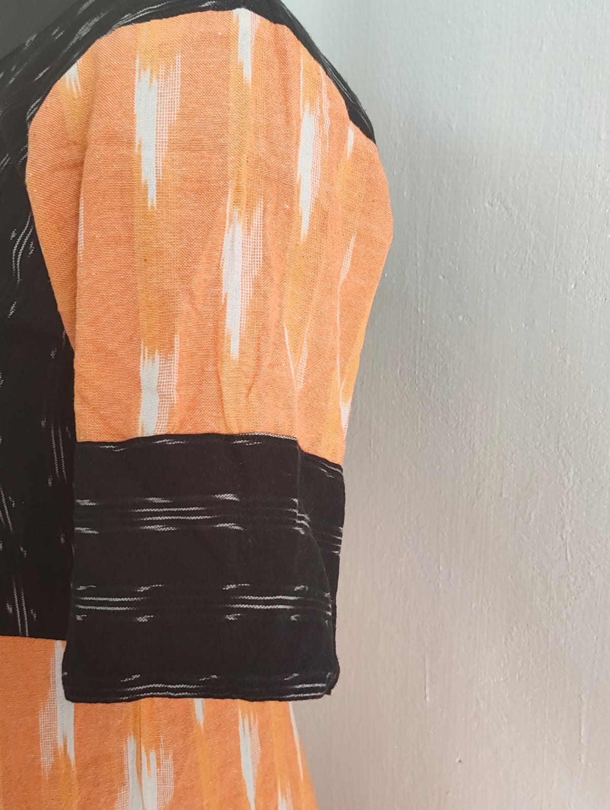 Traditional Ikkat Full Frock with Elegant Flare & Handloom-Inspired Charm