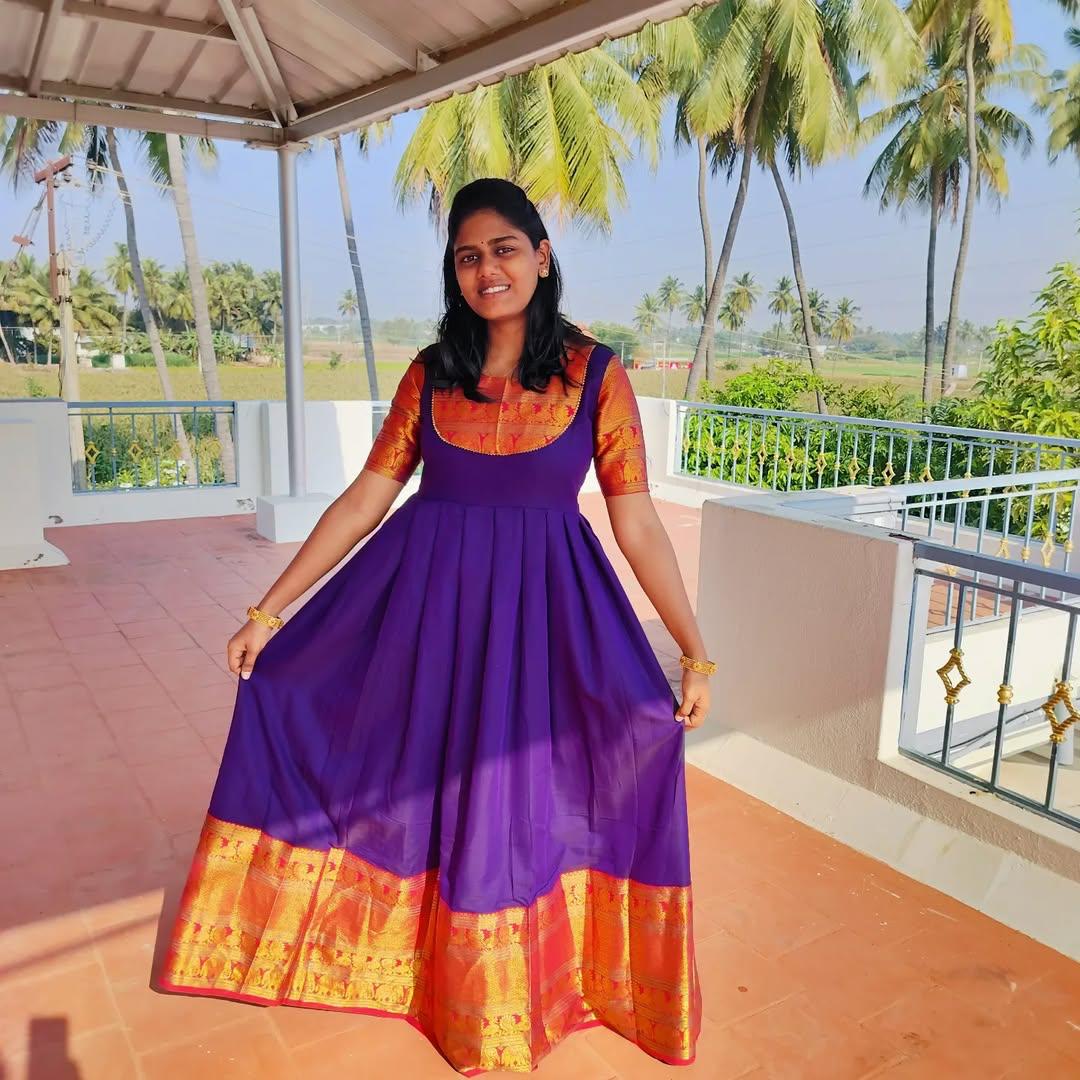 Varunika Narayanapet Full-Length Ethnic Maxi – Pure Elegance in Cotton