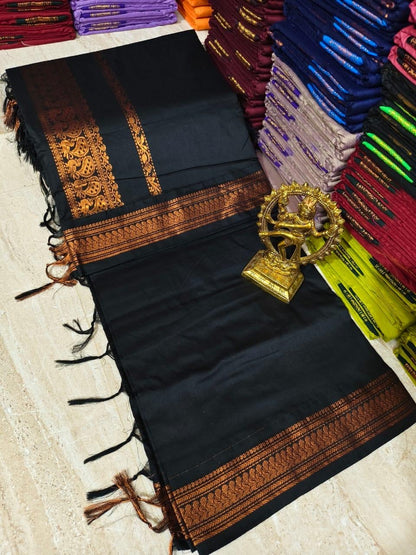 Kalyani Cotton Black Saree